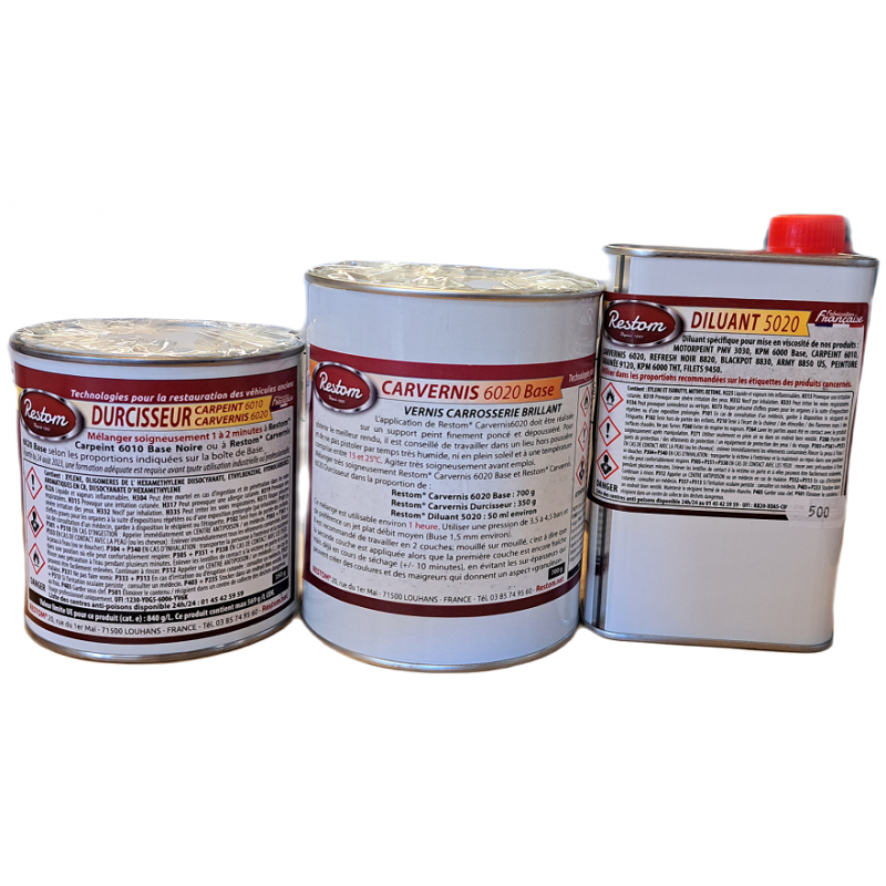 Peinture Carrosserie Polyurethane Noir Mat - Kit de 1 kg