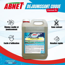 ABNET - Original Boat - Déjaunissant Coque de Bateau - Élimine Rouille et Jaunissement - Résultat Rapide - 5L