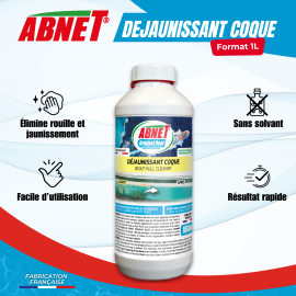 ABNET - Original Boat - Déjaunissant Coque de Bateau - Élimine Rouille et Jaunissement - Résultat Rapide - 1L